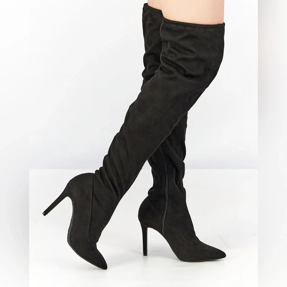 Thalia Sodi Rominaa Black Stiletto Pointed Toe Boots Sz 5 BNWB